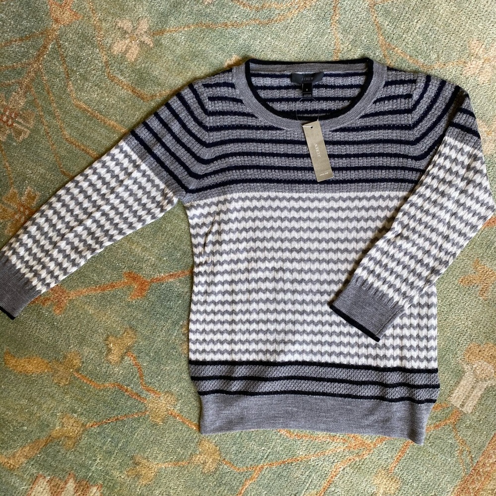 J.Crew Striped and Herringbone Sweater